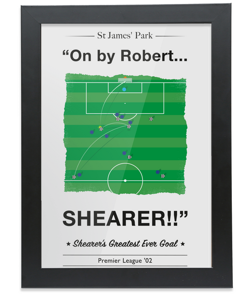 Shearer's Best Ever Goal vs Everton 2002 - Framed Wall Art